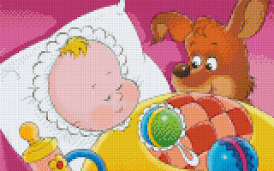 Baby Sleeping Eight [8] Baseplate PixelHobby Mini-mosaic Art Kit
